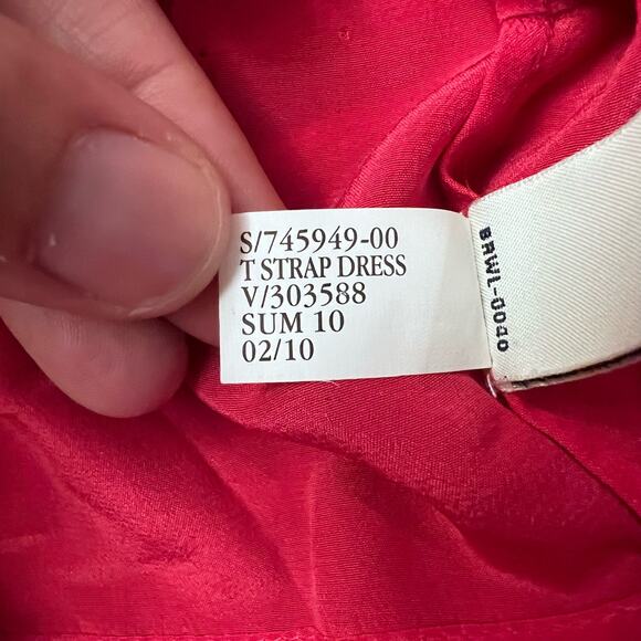 Banana Republic Y2K Pink 100% Silk Lightweight T-Strap Dress Size Medium - Picture 5 of 16